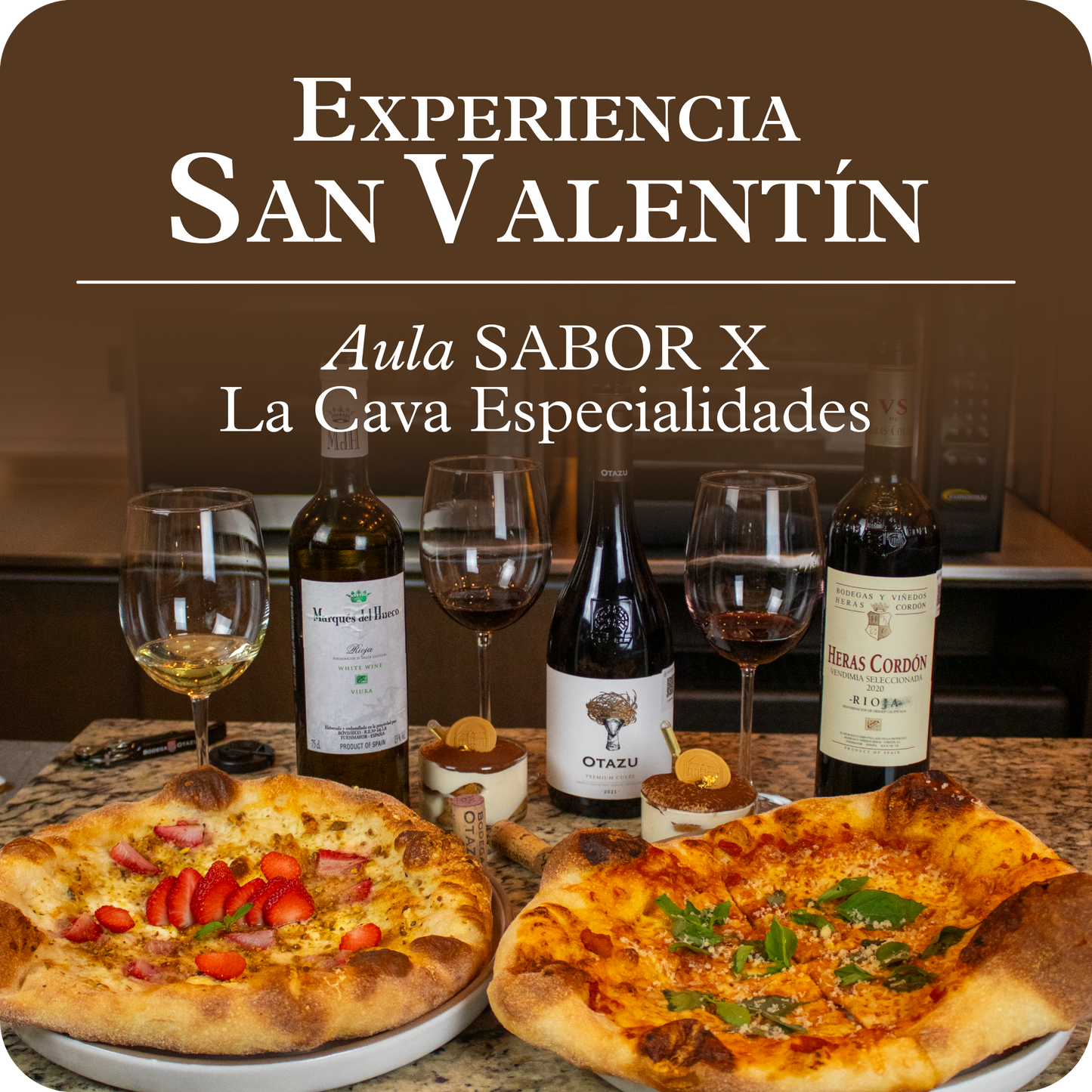 Experiencia de San Valentín - Pizza, Vino & Tiramisú